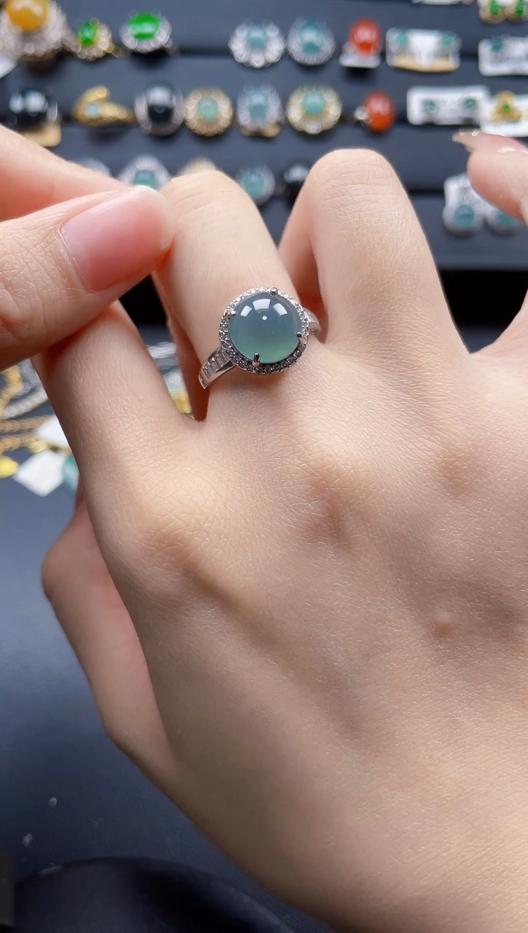 【闪购商品】翡翠戒指银S925镶嵌54764