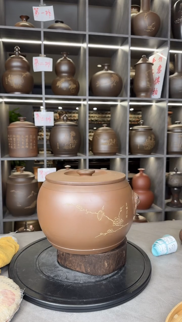 【闪购商品】罐本陶手作坭兴陶3-4斤茶叶罐手工痕迹瑕疵
