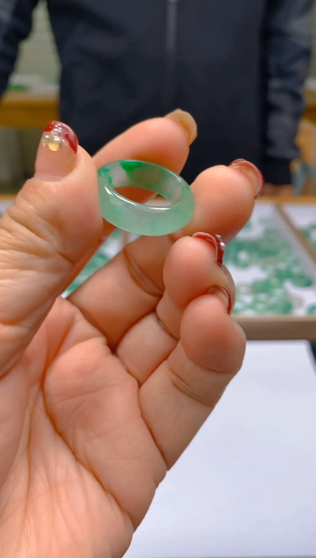 【闪购商品】石英质玉戒指合金冰美人A货非洲翠010