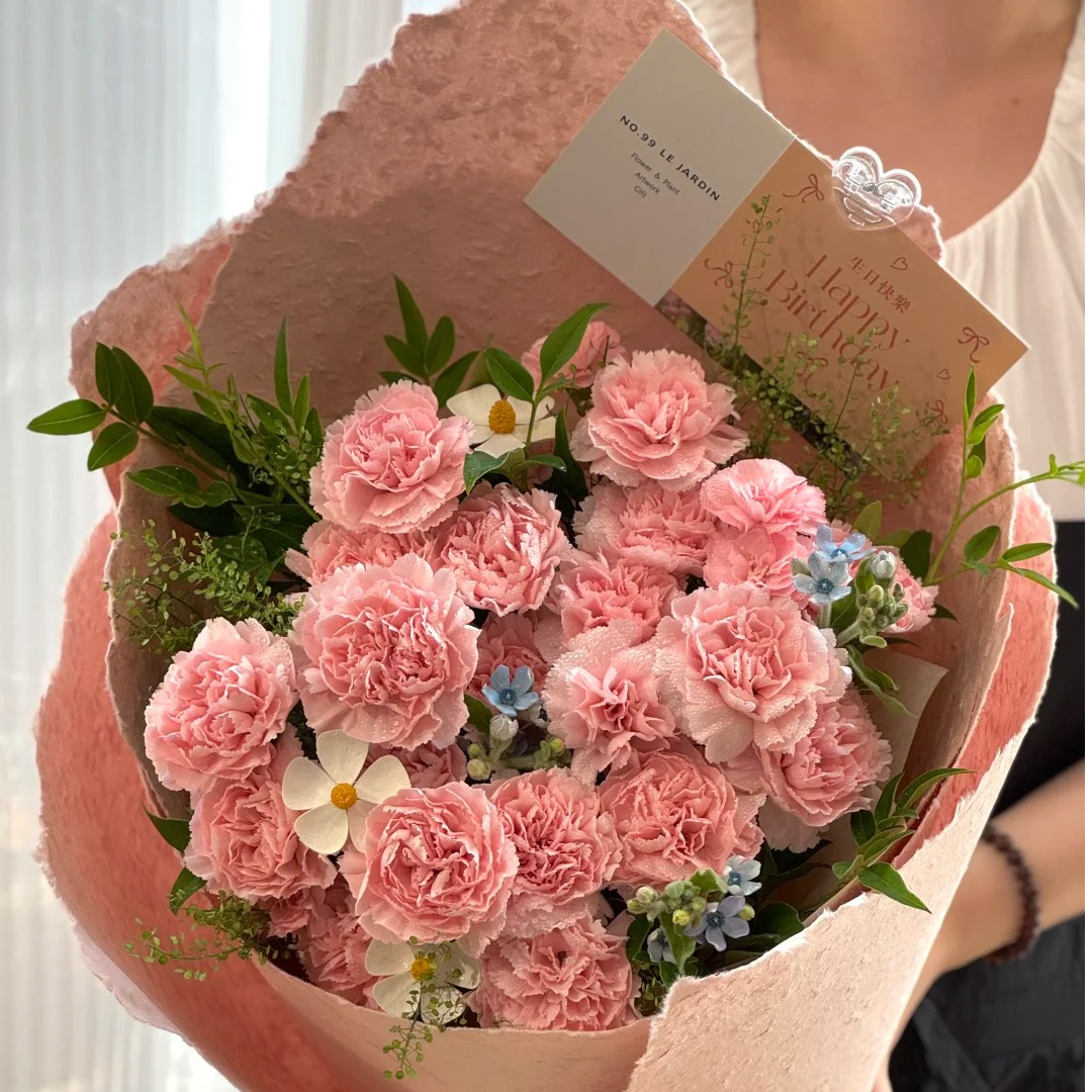 19朵康乃馨鲜花花束送长辈闺蜜生日礼物花店鲜花同城配送花递鲜花小时达鲜花团购