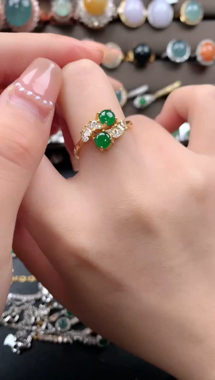【闪购商品】翡翠戒指银S925镶嵌51241