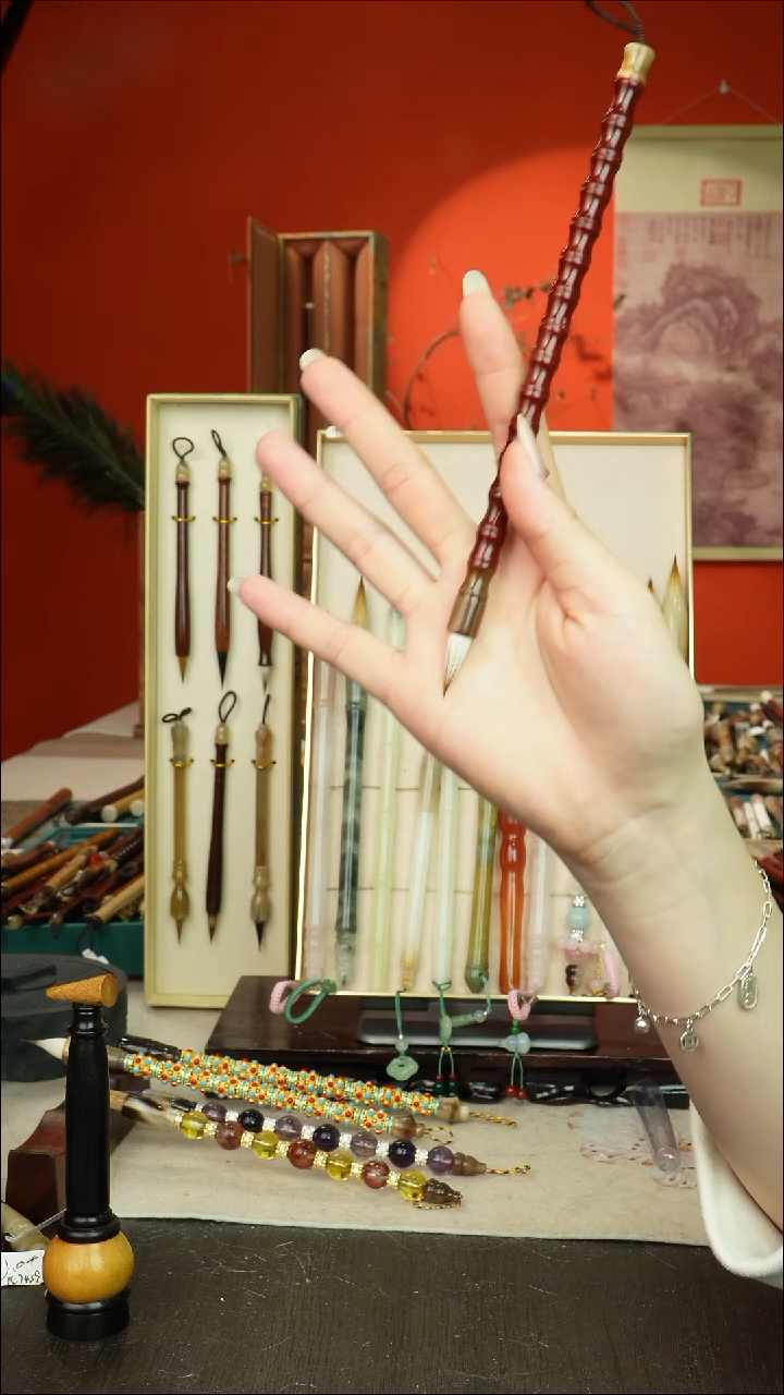 99号闪孤品高货毛笔链接 清水试笔 蘸墨不退