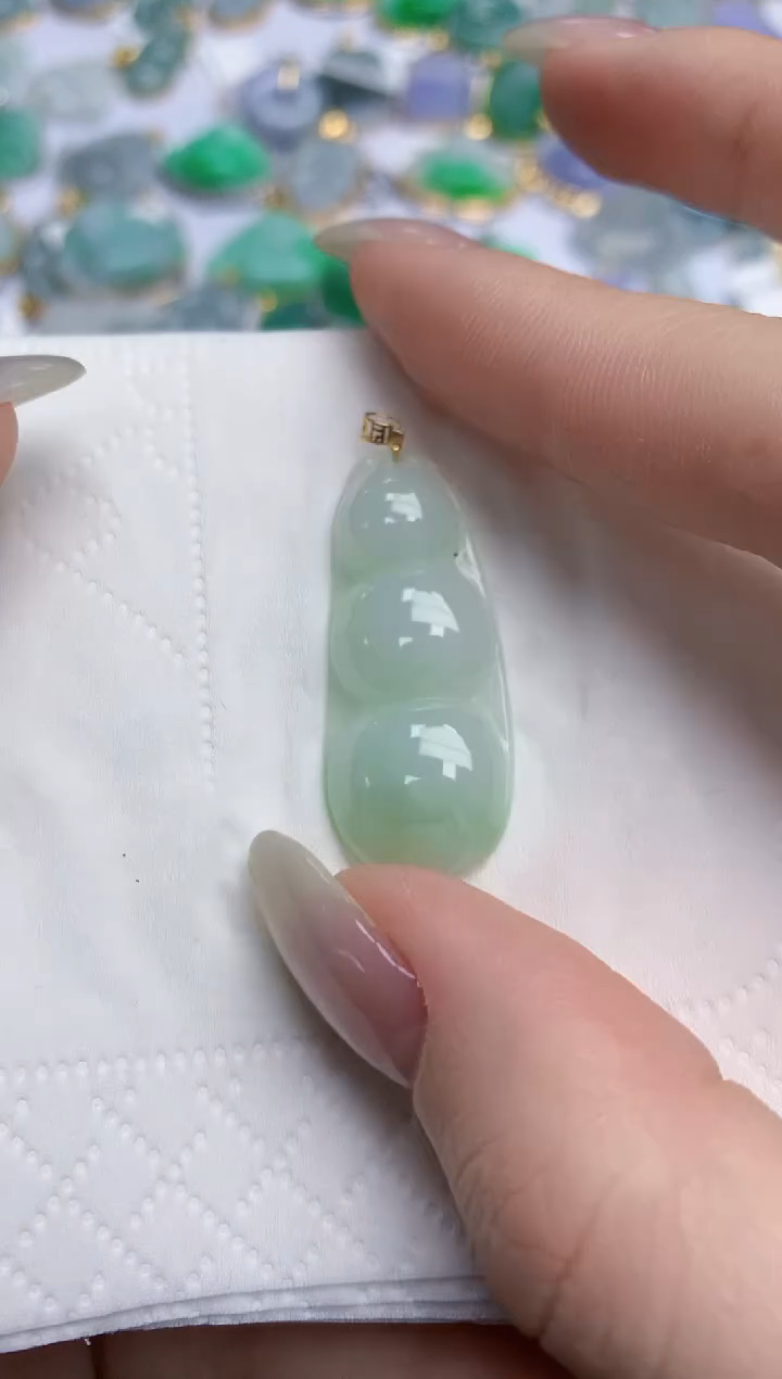 【闪购商品】翡翠颈饰18K金镶嵌天然缅甸翡翠A货