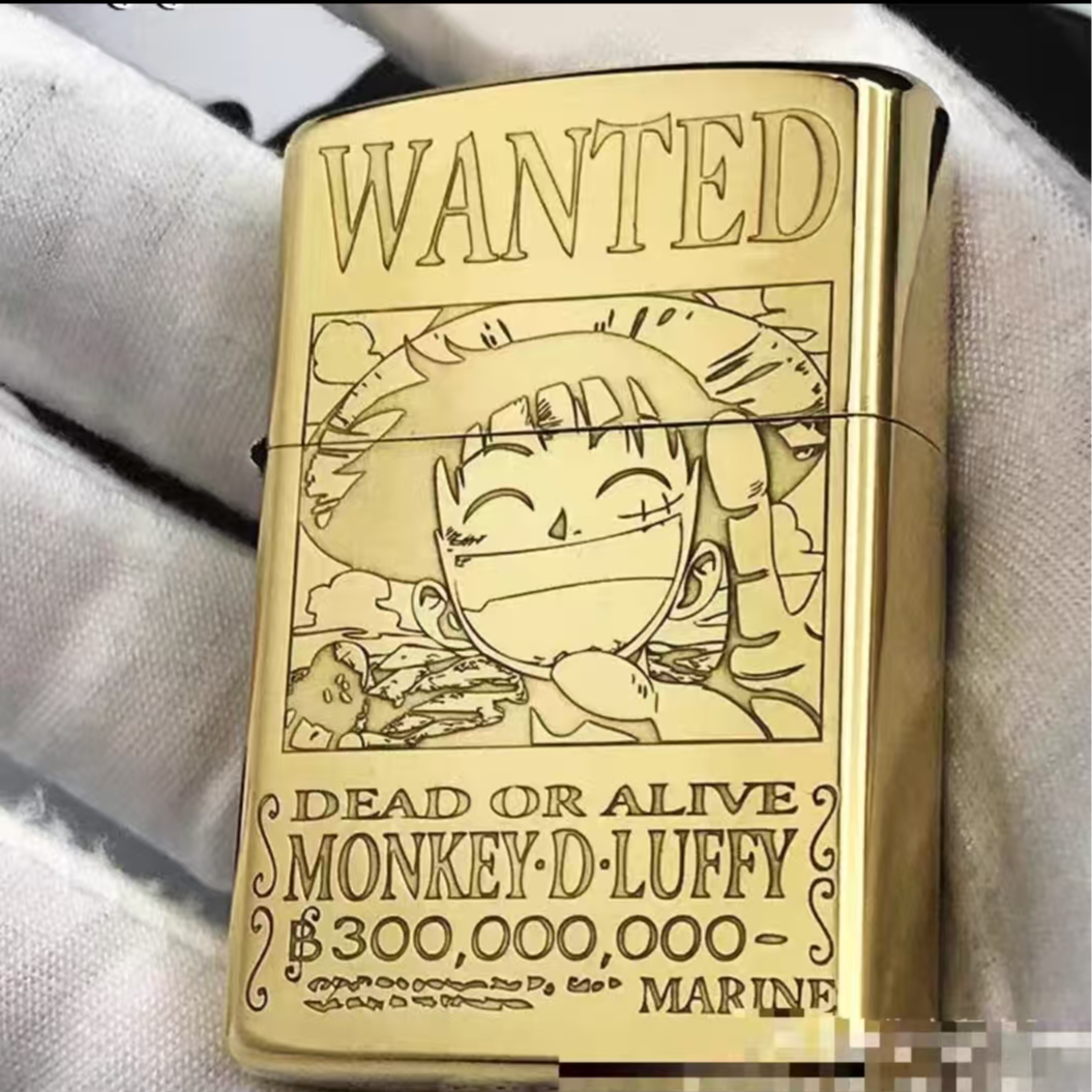 海贼王路飞黄铜精雕防风打火机