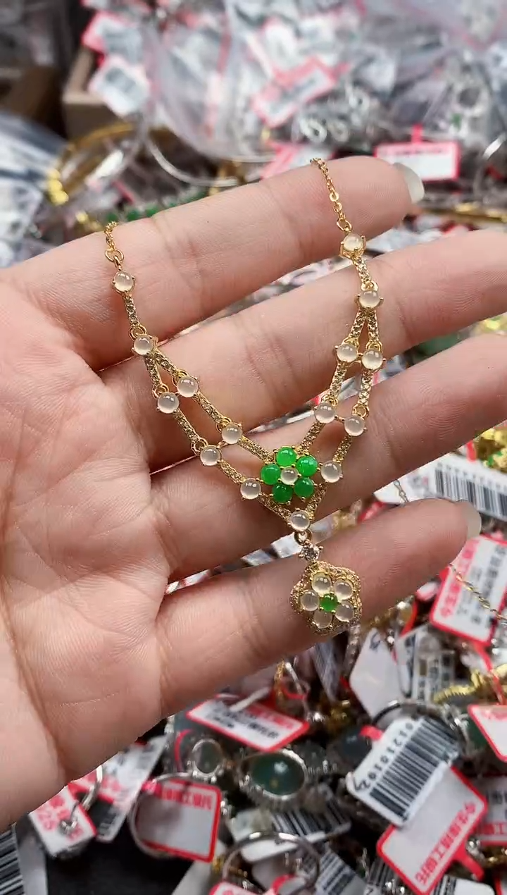 银S925镶嵌戒指翡翠天然A货缅甸翡翠