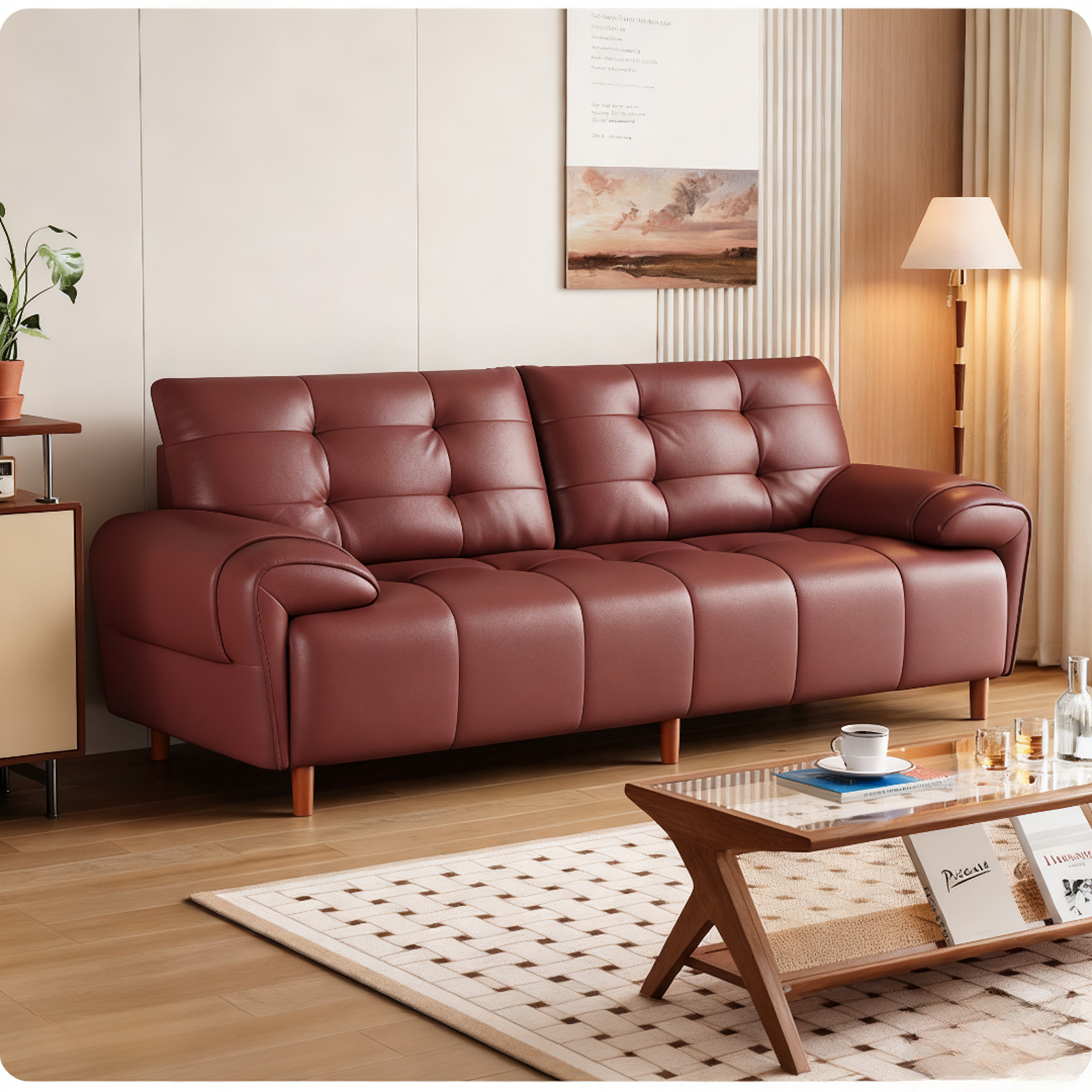 轻奢真皮沙发客厅头层牛皮现代简约小户型沙发单人位办公室沙发