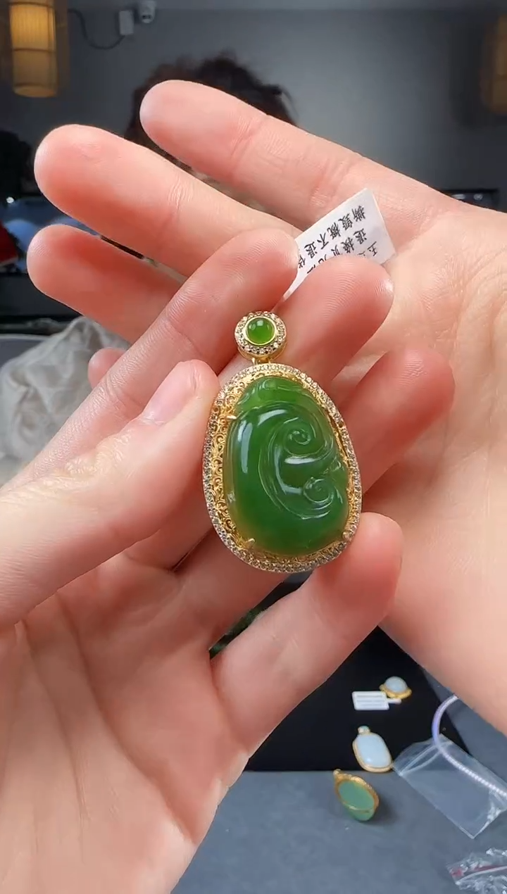 【闪购商品】和田玉吊坠(不含链)银S925镶嵌1