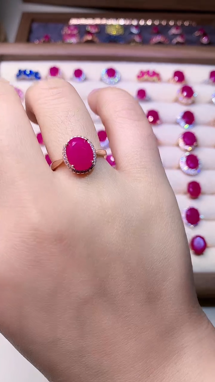 【闪购商品】红宝石戒指银S925镶嵌000