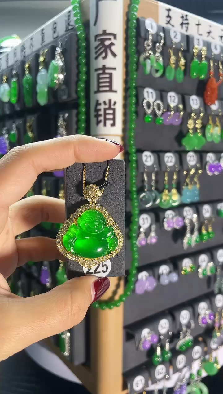 【闪购商品】翡翠耳饰银S925镶嵌225..