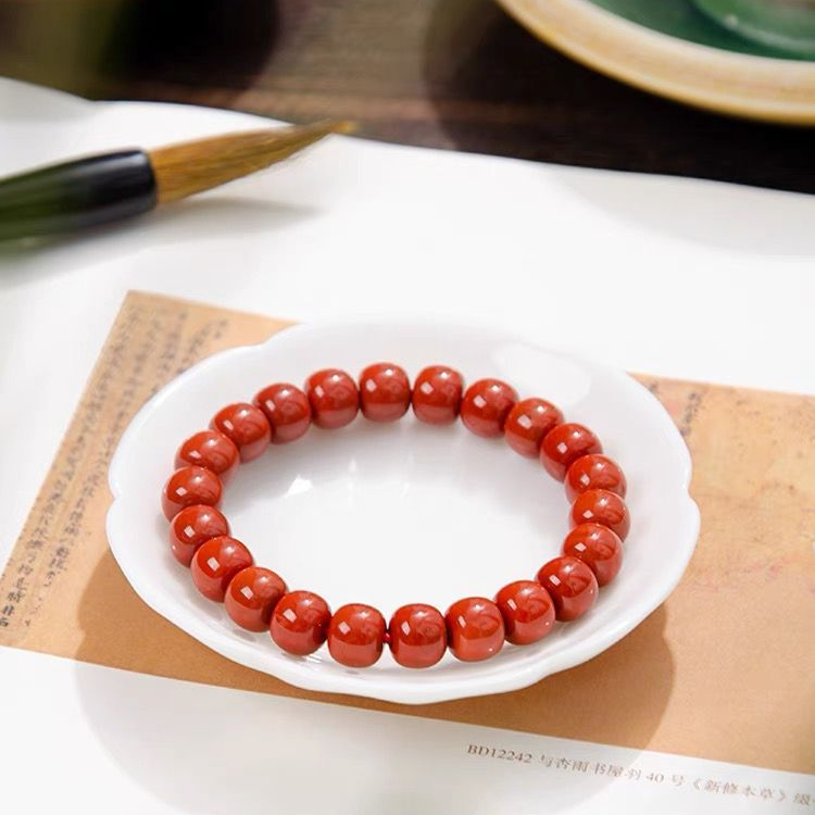 天然原矿南红玛瑙老型珠带证书无注胶无染色卡7*6m手串多样性发货