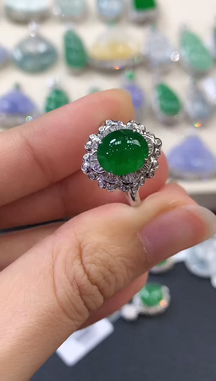【闪购商品】翡翠戒指18K金镶嵌B170 多样性一件发货