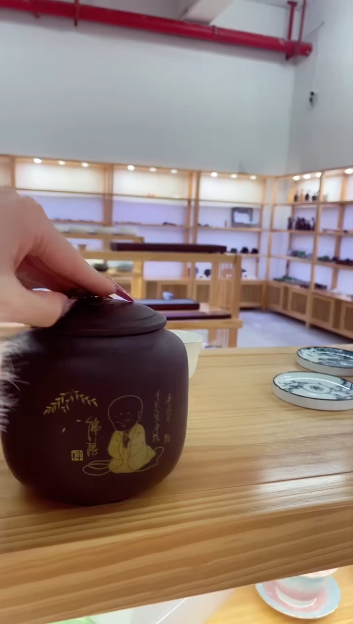 【闪购商品】紫砂【四两茶叶罐】佛悟和尚@@MCYGZSSLFW