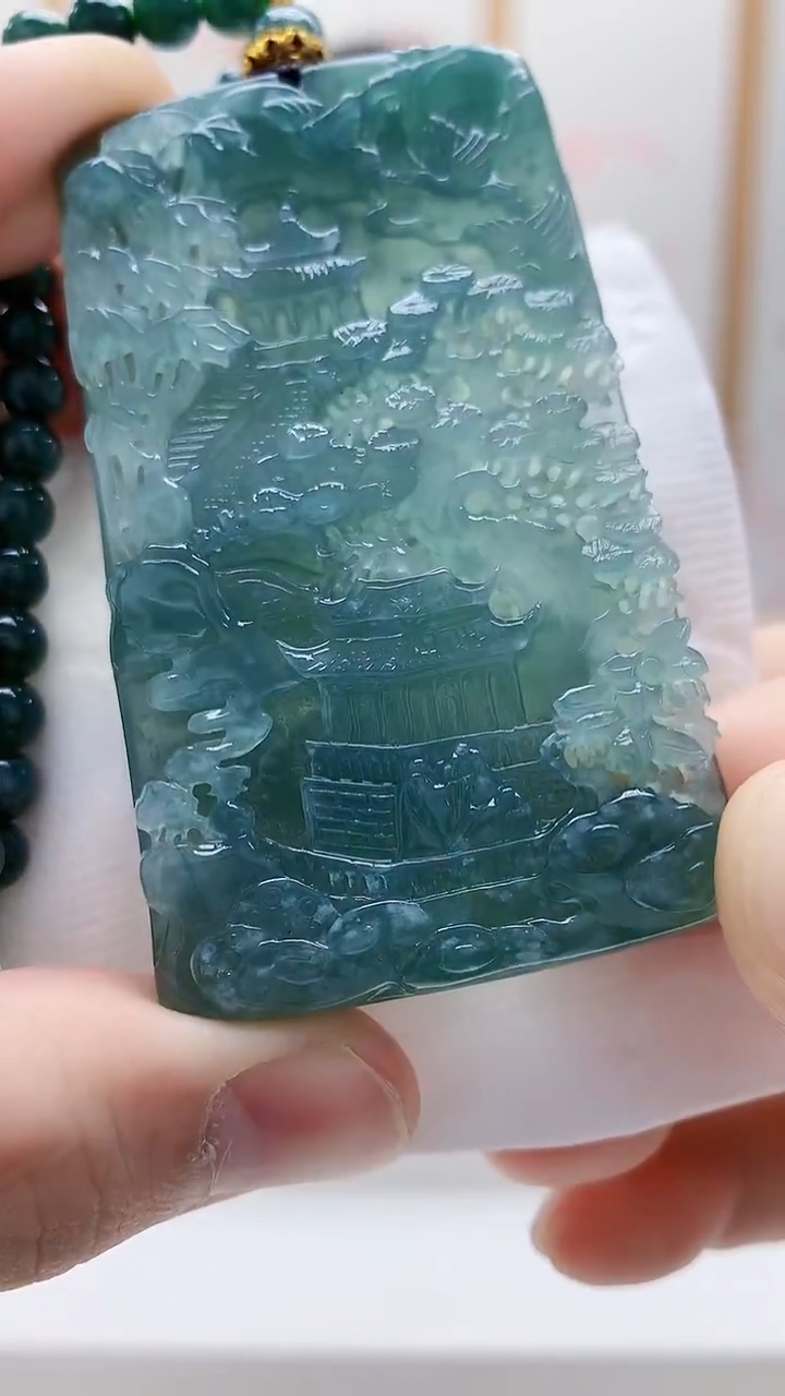 未镶嵌定制翡翠雨***…4812bb-毛货挂件90