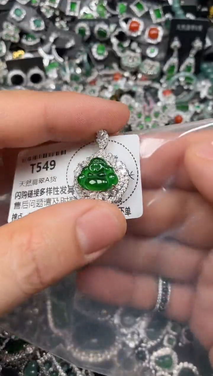 翡翠未镶嵌颈饰T549吊坠
