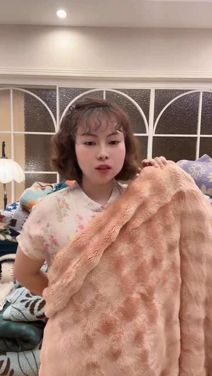 醋酯纤维1.5*2 仿兔毛橙粉色