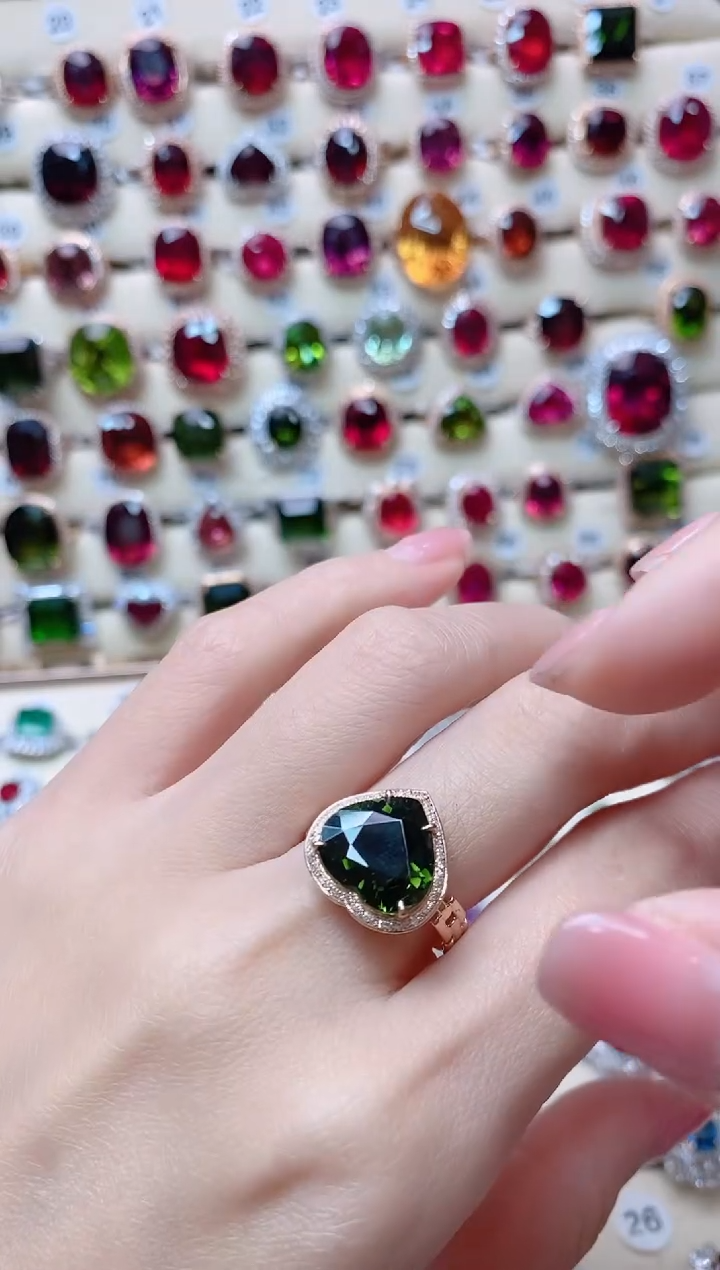 【闪购商品】碧玺18K金戒指18K金镶嵌1