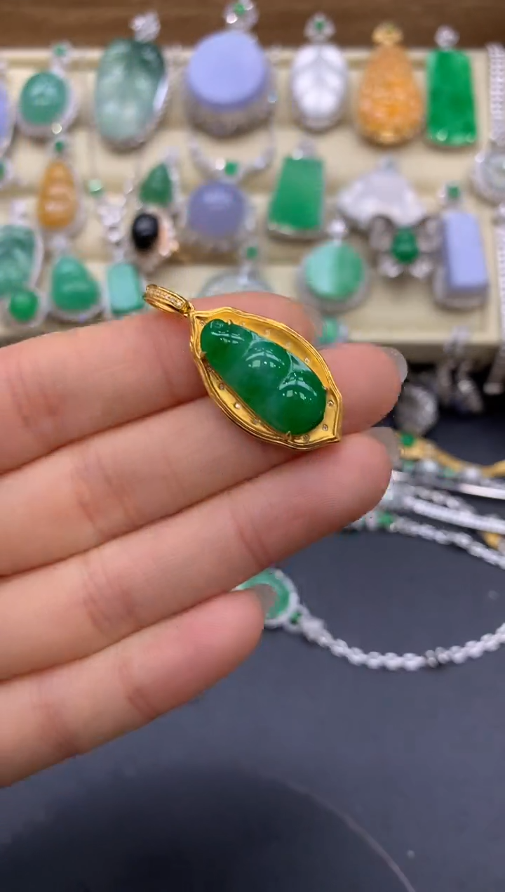【闪购商品】翡翠颈饰18K金镶嵌454-中国好珍宝