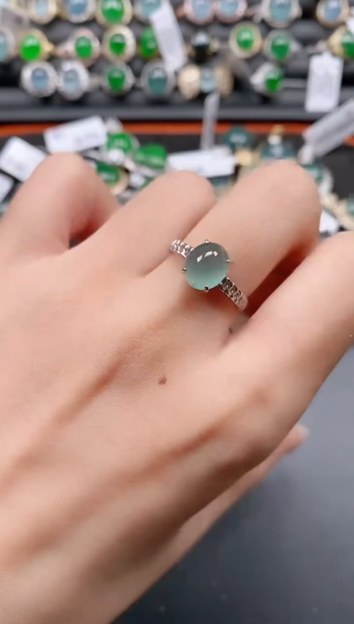 银S925镶嵌戒指翡翠11