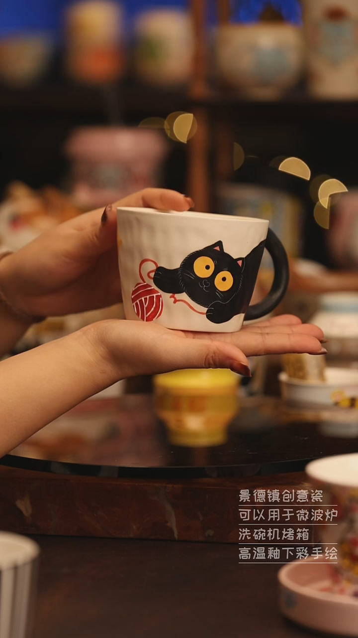 陶瓷景德镇可爱陶瓷釉下彩绘设计师款H252