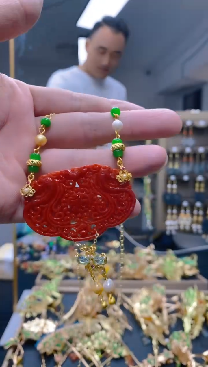 【闪购商品】翡翠耳饰合金0250翡翠锁骨链