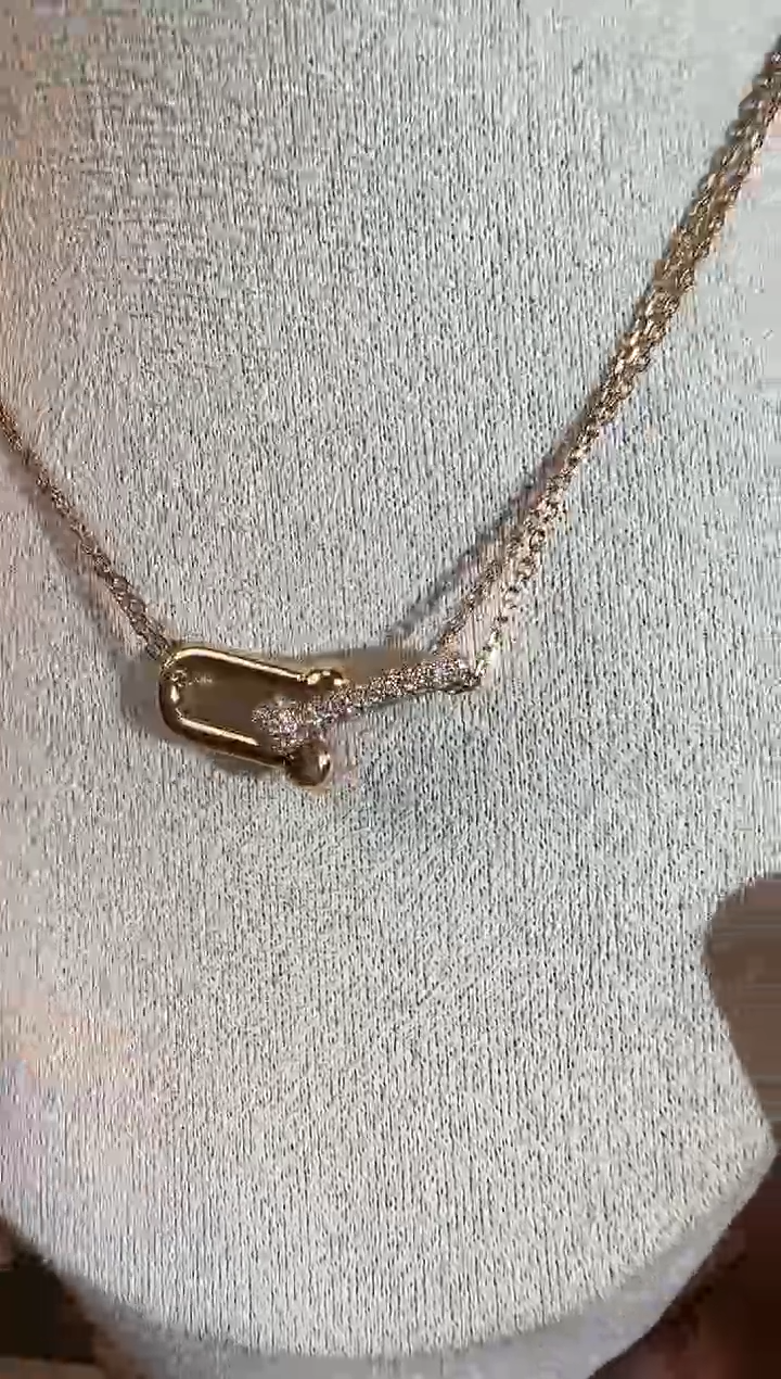 【闪购商品】钻石项链18K金镶嵌k红