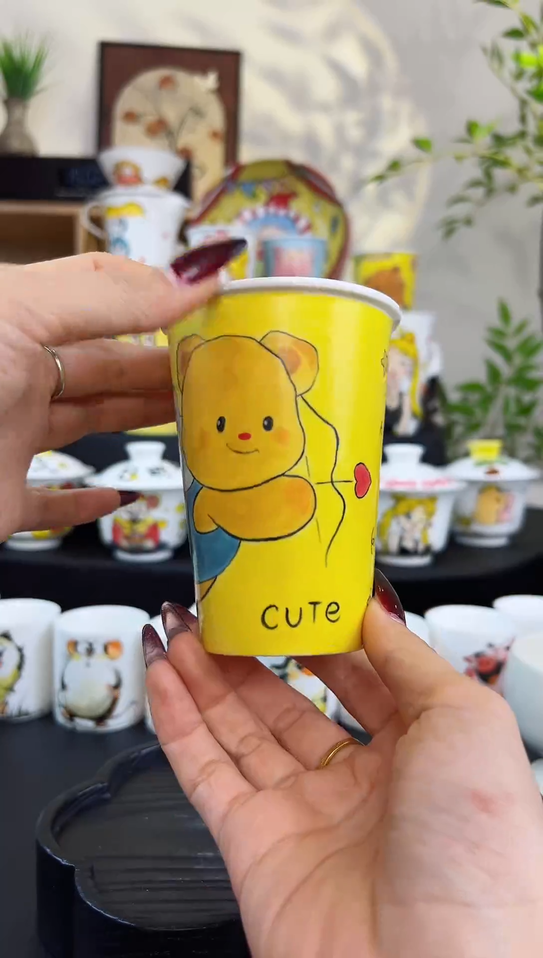 【闪购商品】摆件笙笙漫 手工手绘陶瓷杯杯