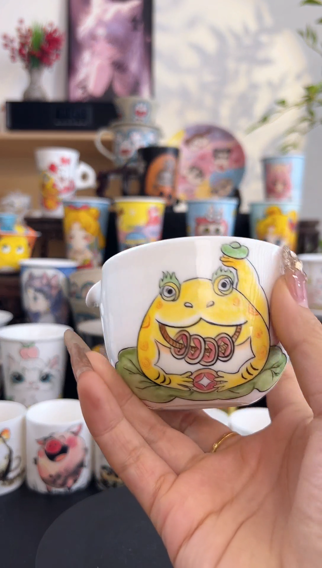 【闪购商品】摆件手工手绘陶瓷小杯杯