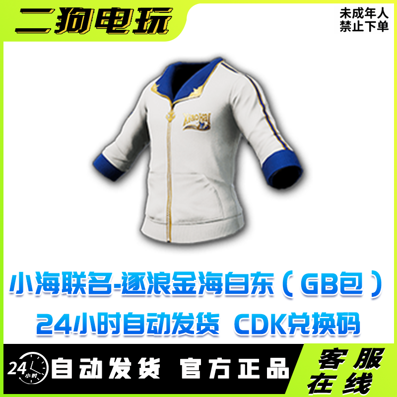 PUBG绝地求生皮肤小海联名逐浪金海套装男套柏林面具白东GB包CDK