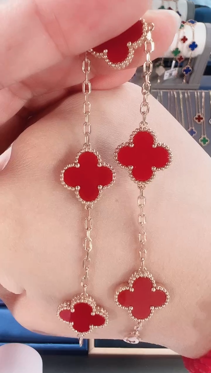 【闪购商品】玛瑙/玉髓手链18K金镶嵌18k玫瑰金红玛瑙手链