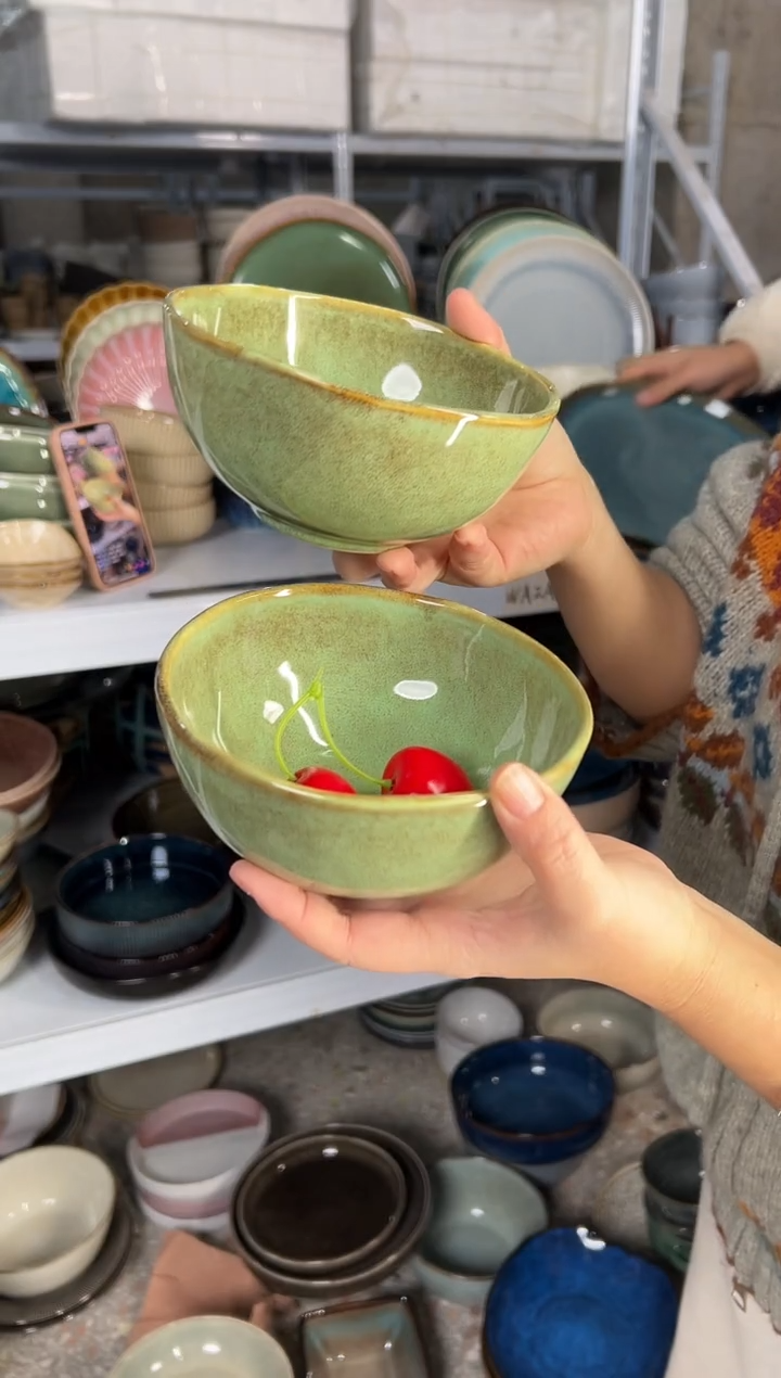 陶瓷外贸尾货瑕疵满20包邮X2米饭碗新品