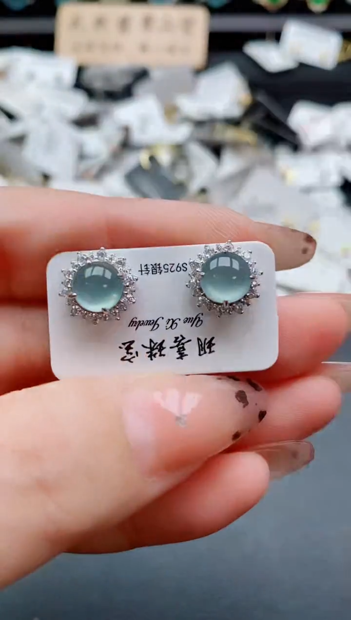 银S925镶嵌戒指翡翠1