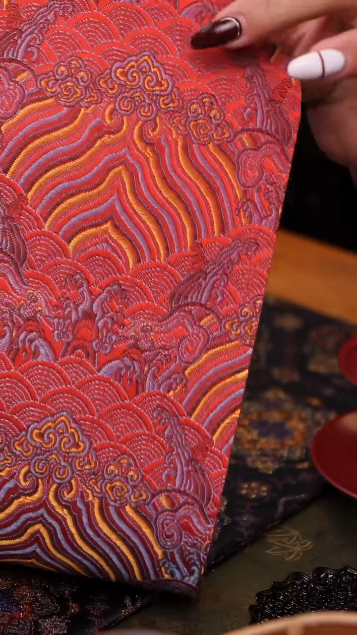 【闪购商品】红色云纹双面茶席