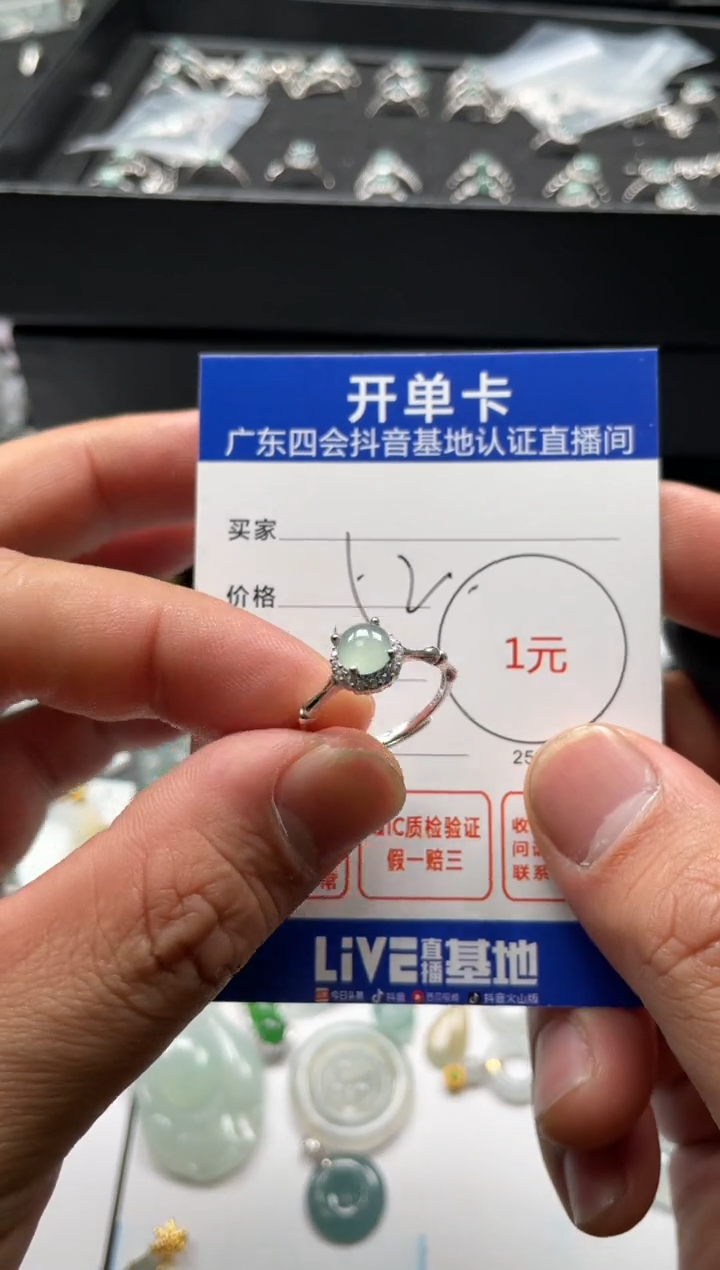 【闪购商品】翡翠颈饰银S925镶嵌戒指