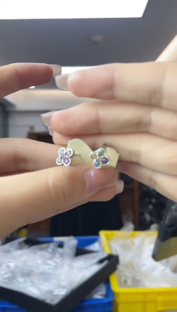 ·银S925镶嵌碧玺多样性一件发货