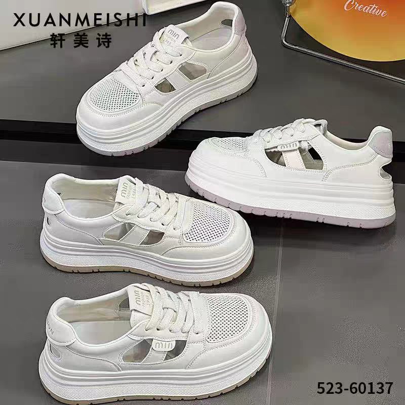 轩美诗专柜正品523-60137超轻大镂空百搭舒服板鞋