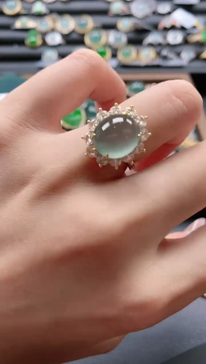 【闪购商品】翡翠戒指银S925镶嵌51151