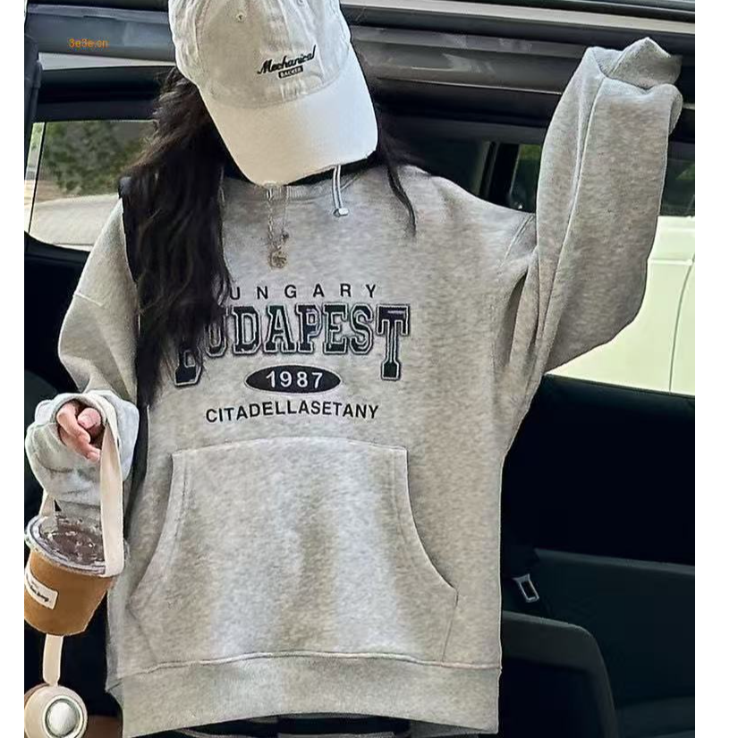 9609高品质冬季加绒加厚休闲连帽卫衣