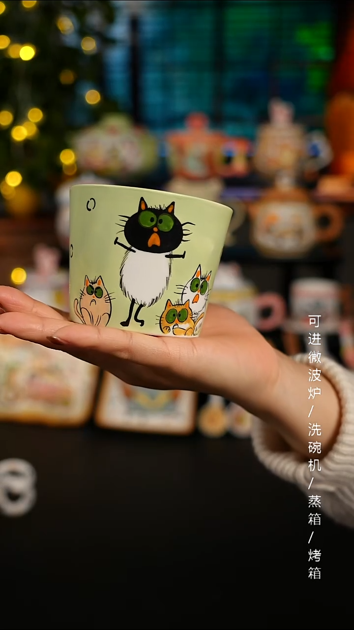 陶瓷便携款景德镇高温釉下彩纯手绘创意瓷 