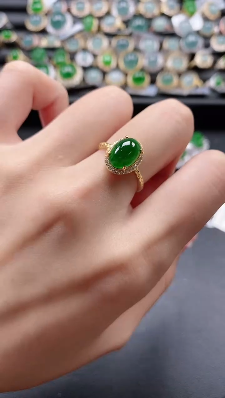 【闪购商品】翡翠戒指银S925镶嵌51511