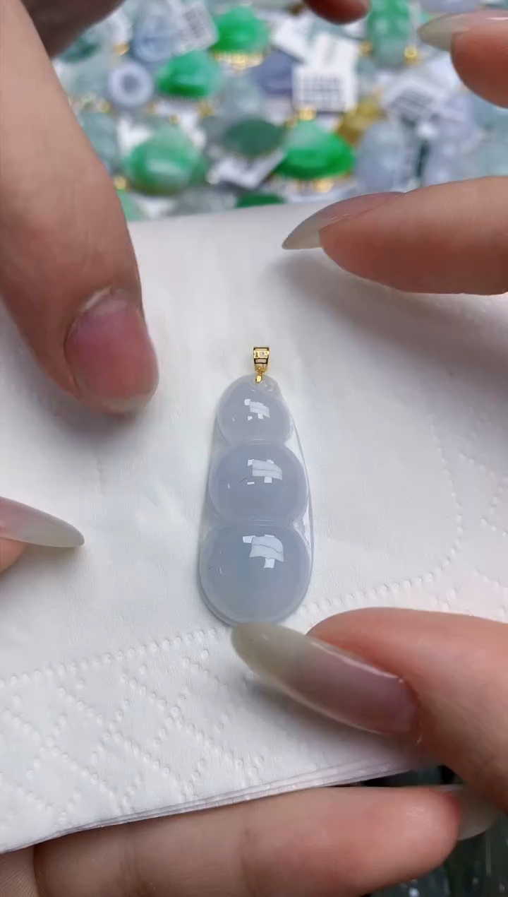 【闪购商品】翡翠颈饰18K金镶嵌天然缅甸翡翠A货