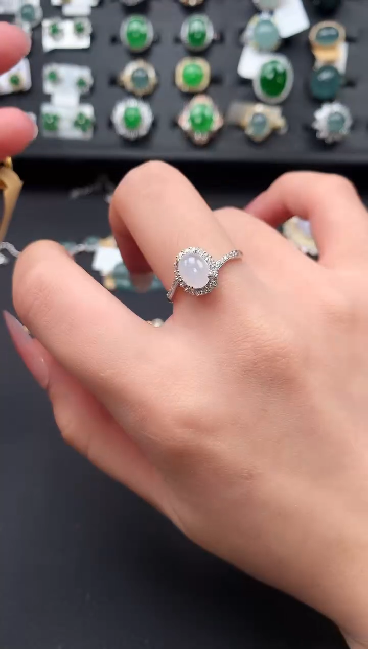 【闪购商品】翡翠戒指银S925镶嵌51241