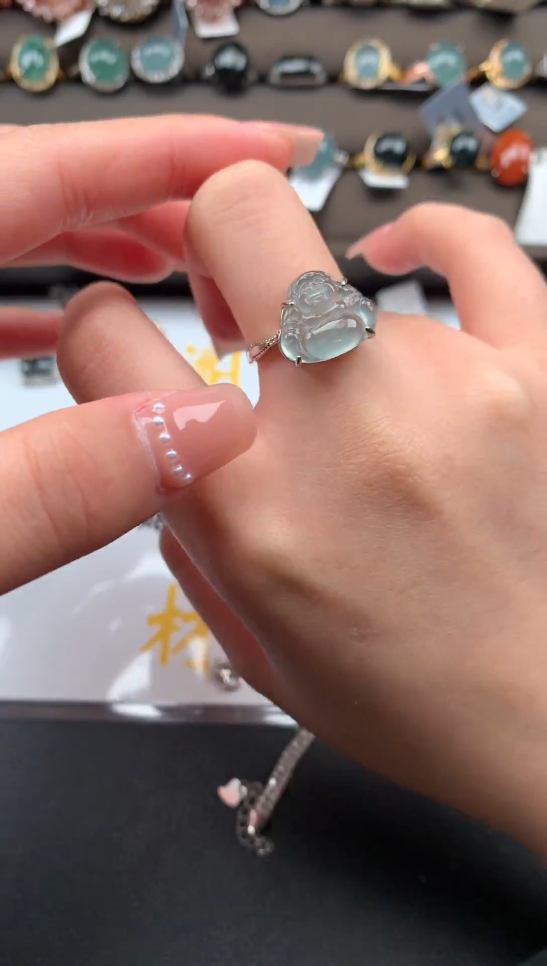 【闪购商品】翡翠戒指银S925镶嵌5214