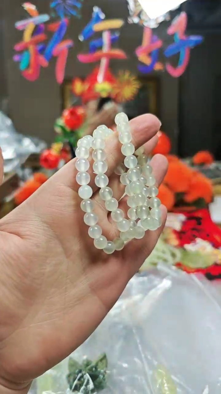 【闪购商品】蛇纹石玉颈饰合金手串56