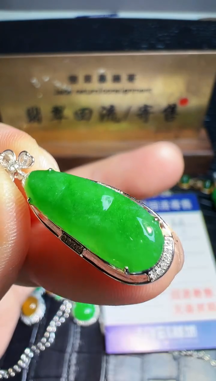 【闪购商品】翡翠颈饰18K金镶嵌翡翠回流