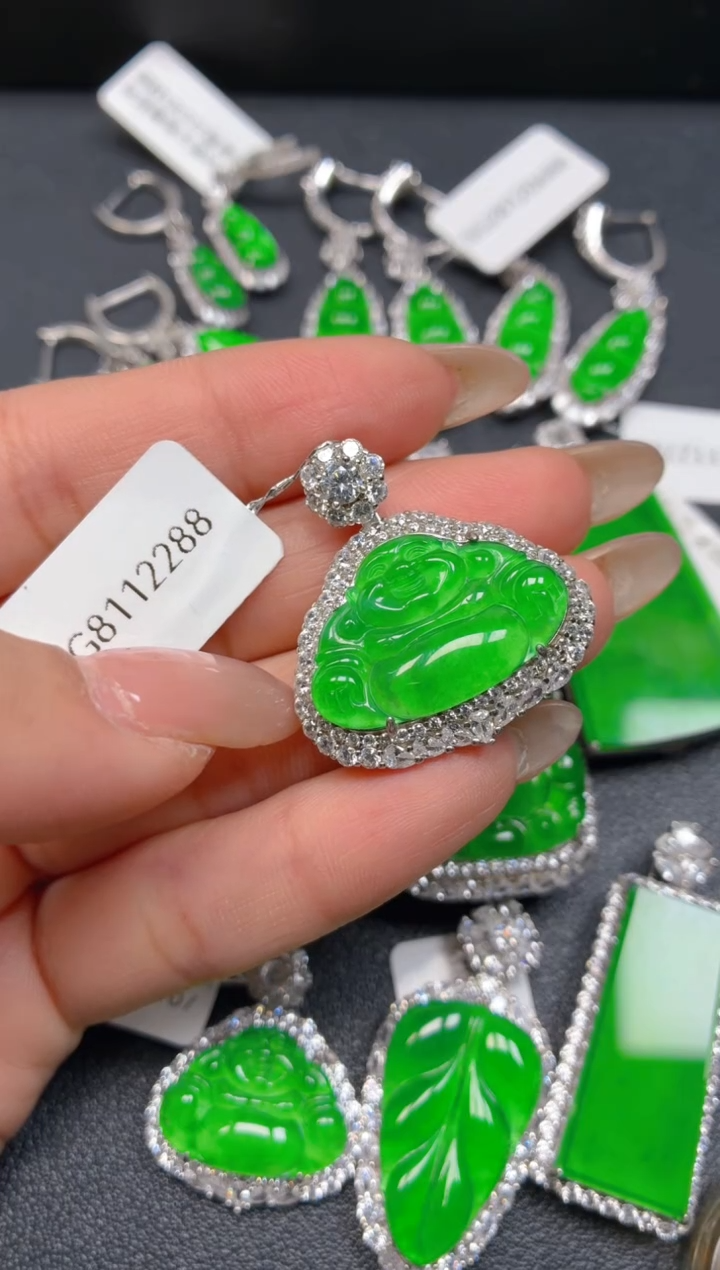 吊坠(不含链)银S925镶嵌翡翠1