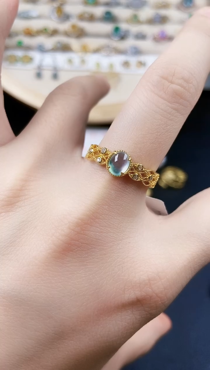 翡翠银S925镶嵌戒指456456