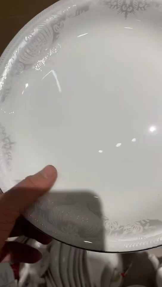 骨瓷隆达骨瓷9英寸浅汤2只