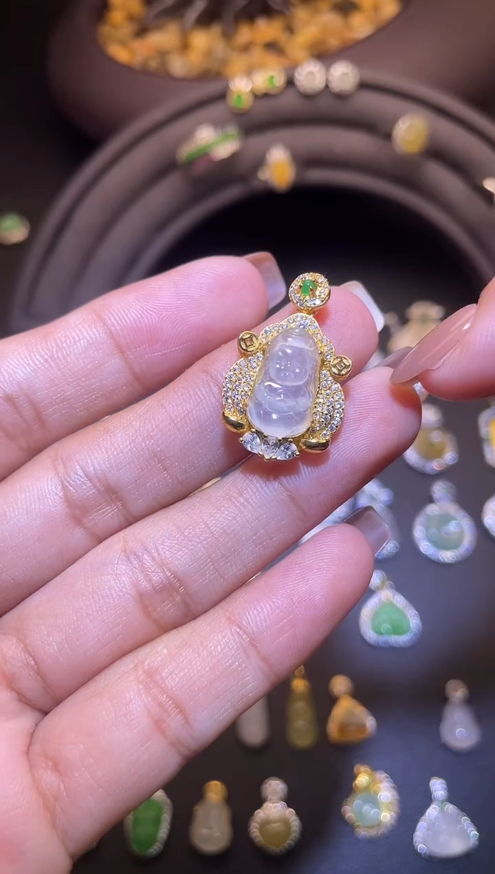 吊坠(不含链)银S925镶嵌翡翠1