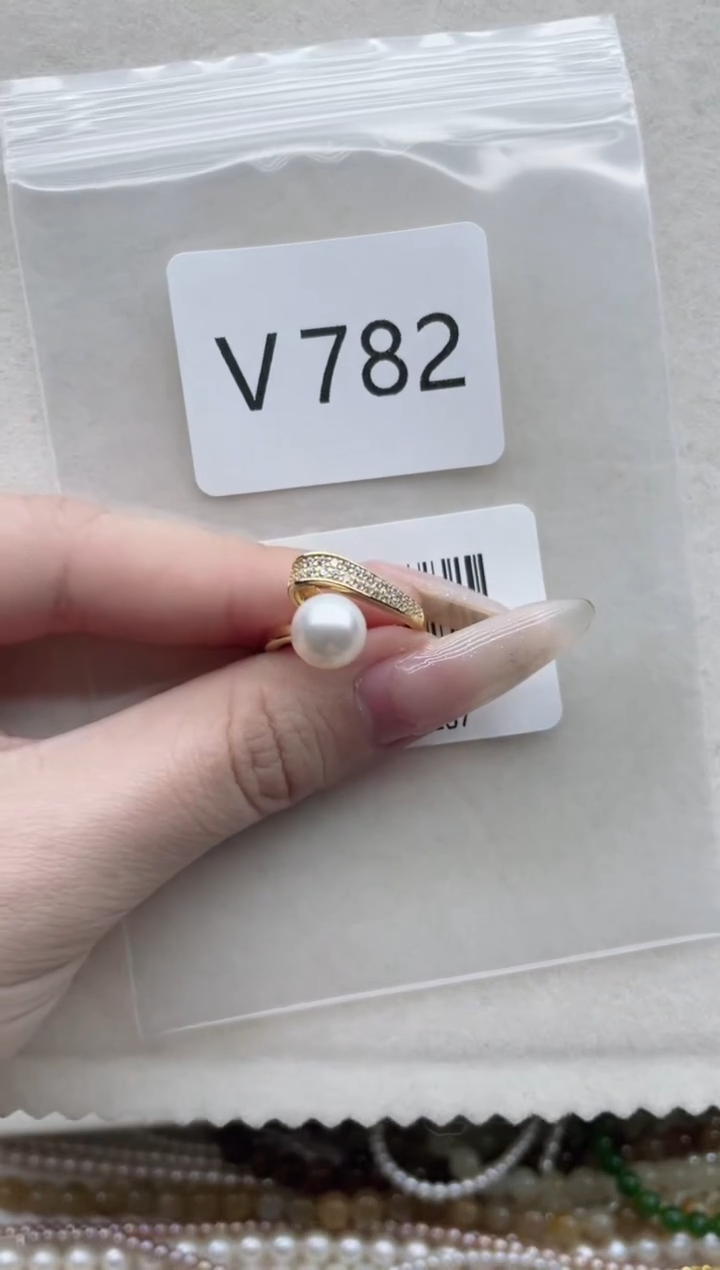 【闪购商品】海水珍珠戒指银S925镶嵌V782