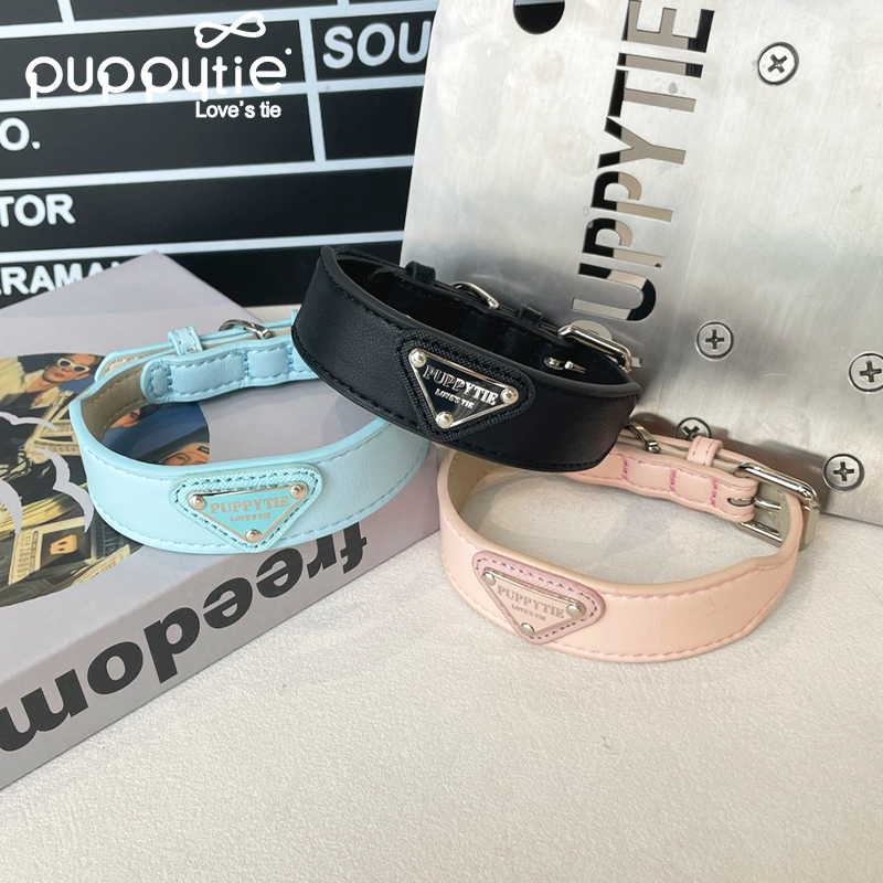 Puppytie|三角标项圈|脖圈小型犬颈圈防勒荧光时尚狗狗背带式胸背